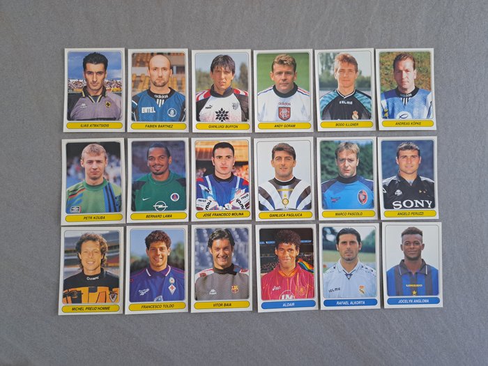 Panini - European Football Stars 1997 - Ronaldo, Zidane, Baggio etc. - (120/120) Complete loose Sticker Set