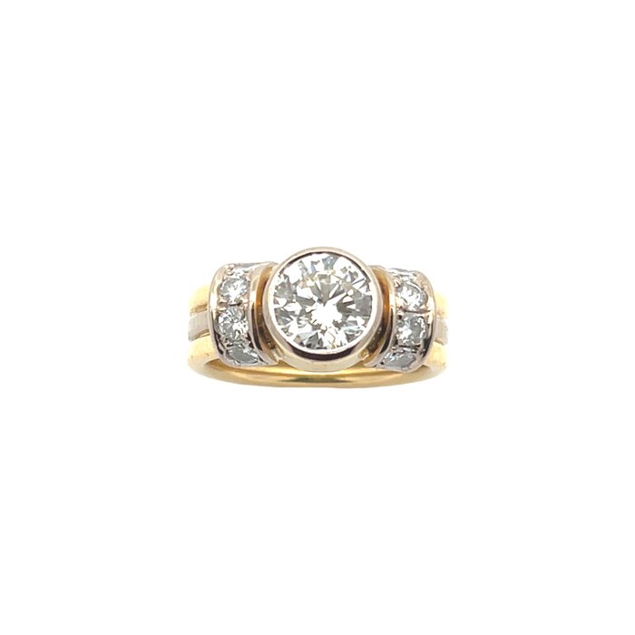 Ring - 18 kraat Gulguld, Hvidguld -  2.40ct. tw. Diamant (Natur) - Diamant