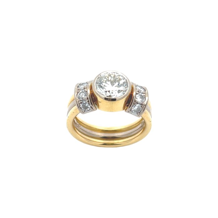 Ring - 18 kraat Gulguld, Hvidguld -  2.40ct. tw. Diamant (Natur) - Diamant