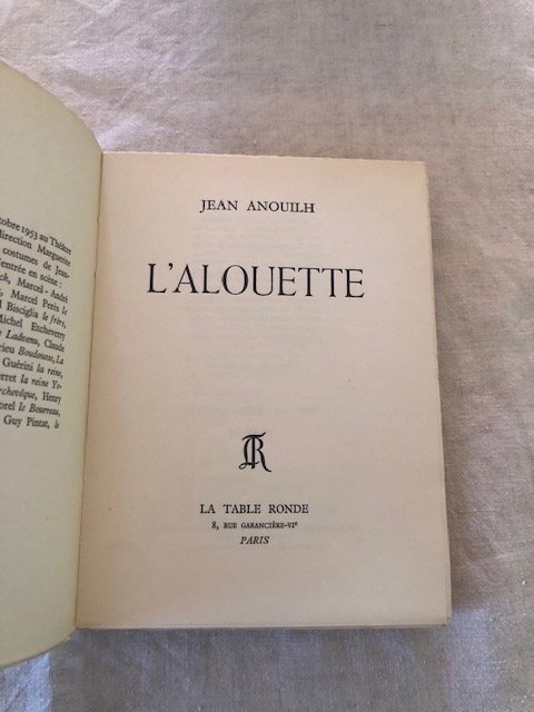 Jean Anouiilh - L'Alouette / La Grotte - 1953-1961