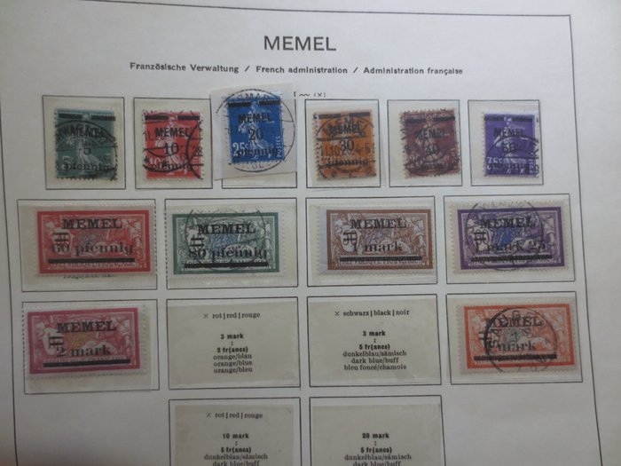 Memel 1920/1923 - Memel kollektion velassorteret på Schaubek