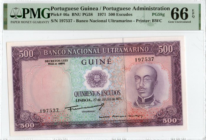 Portugisisk Guinea. - 500 Escudos 1971 - Pick 46a  (Ingen mindstepris)