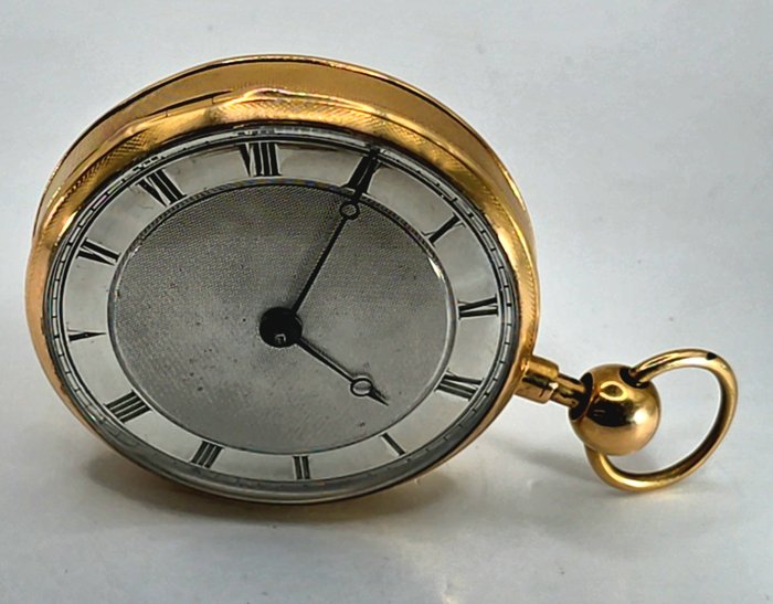 F. Alibert a Paris - 18kt. Goldlepine Spindel-Taschenuhr - Quarter Repeater - Frankrig omkring 1800