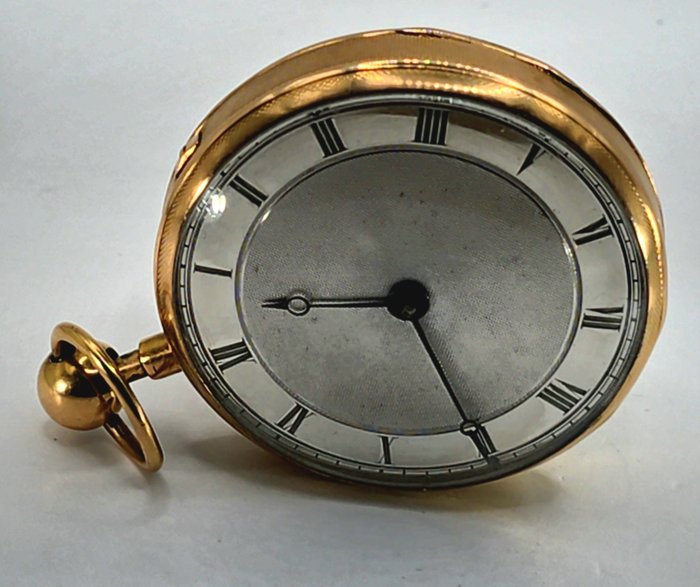 F. Alibert a Paris - 18kt. Goldlepine Spindel-Taschenuhr - Quarter Repeater - Frankrig omkring 1800