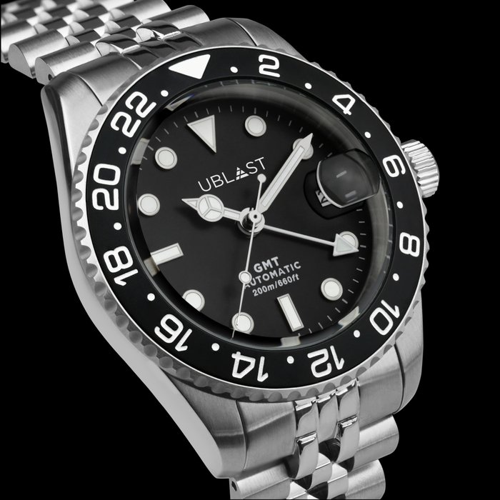 Ublast - Automatic Diver GMT - UBDGMJ40BK - Ingen mindstepris - Jubilee Strap - Mænd - Ny