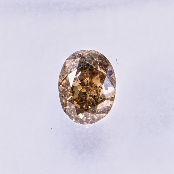 Ingen mindstepris - 1 pcs Diamant  (Naturfarvet)  - 0.31 ct - Oval - Fancy Brun Gul - I1 - International Gemological Institute (IGI)