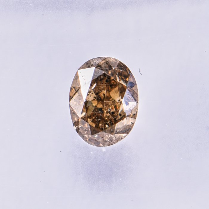 Ingen mindstepris - 1 pcs Diamant  (Naturfarvet)  - 0.31 ct - Oval - Fancy Brun Gul - I1 - International Gemological Institute (IGI)