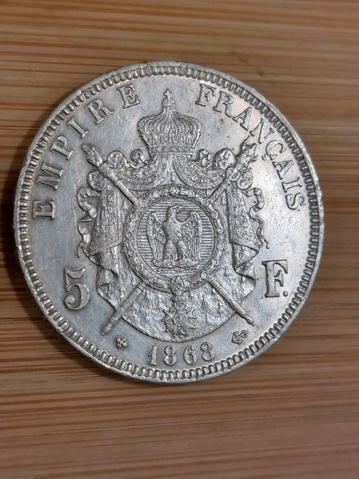 Frankrig. Napoléon III. 5 Francs 1868-BB en 1869-BB (2 zilveren munten)  (Ingen mindstepris)