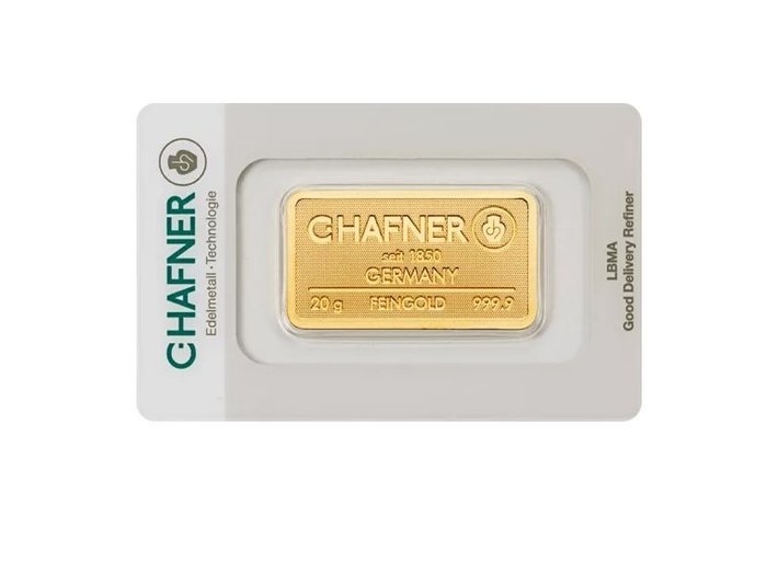 20 gram - Guld 999 - C. Hafner, Germany - Forseglet  Med certifikat