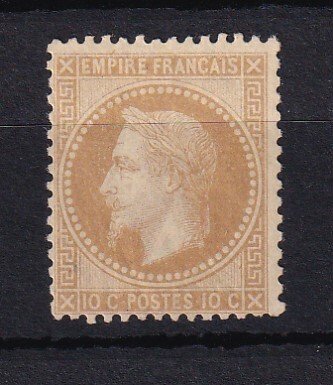 Frankrig 1867 - kyst 850€, napoleon 10c bistre type I - Yvert n°28A