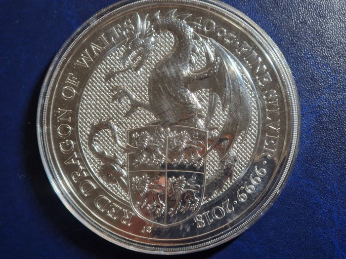 Storbritannien. 10 Pounds 2018 Red Dragon of Wales, 10 Oz (.999)