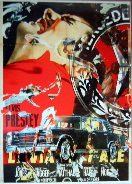 Mimmo Rotella - King Creole-Elvis Presley/Mercedes-Benz (Monty Shadow)