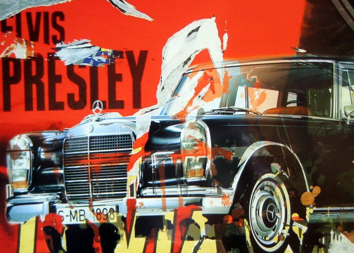 Mimmo Rotella - King Creole-Elvis Presley/Mercedes-Benz (Monty Shadow)