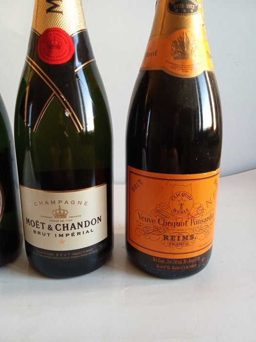 Laurent-Perrier, Moët  Chandon, Veuve Clicquot - Champagne - 5 Flaske (0,75L)