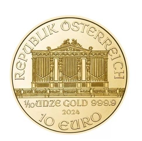 Østrig. 10 Euro 2024 Wiener Philharmoniker - 1/10 oz (.999)