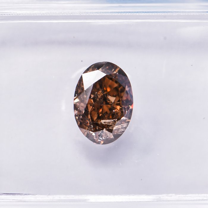 Ingen mindstepris - 1 pcs Diamant  (Naturfarvet)  - 1.17 ct - Oval - Fancy deep Brun Gul - I1 - International Gemological Institute (IGI)