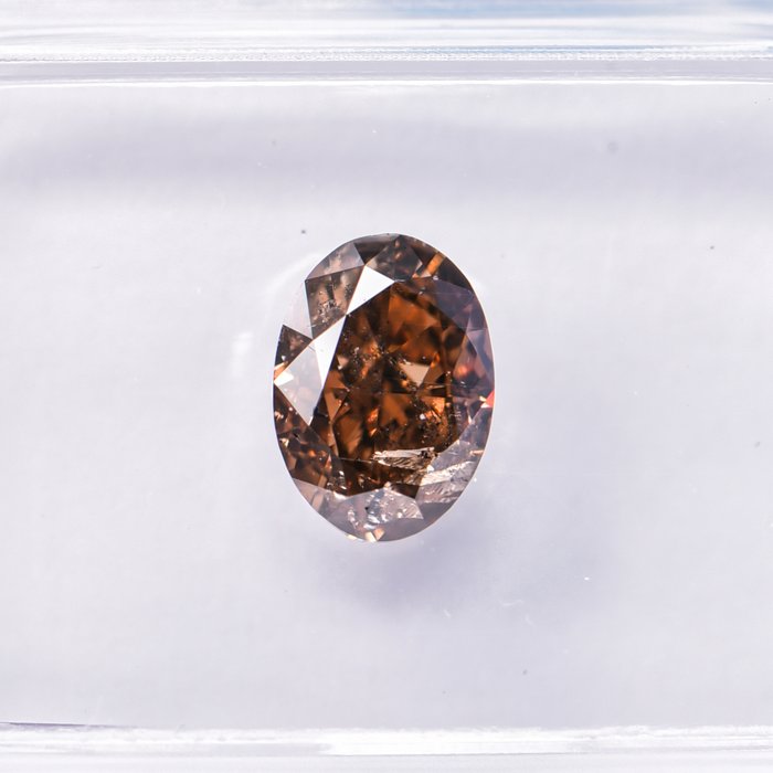 Ingen mindstepris - 1 pcs Diamant  (Naturfarvet)  - 1.17 ct - Oval - Fancy deep Brun Gul - I1 - International Gemological Institute (IGI)