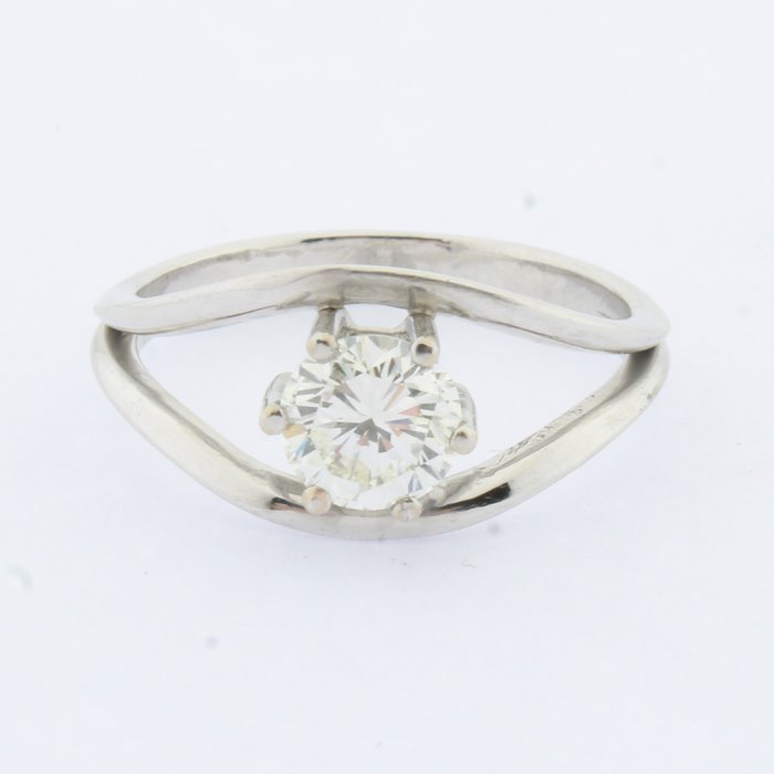 Ring - 18 kraat Hvidguld -  0.96ct. tw. Diamant (Natur)