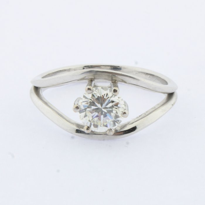 Ring - 18 kraat Hvidguld -  0.96ct. tw. Diamant (Natur)