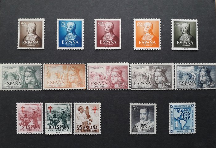 Spanien 1950/1952 - Årgange 1950/1952 komplette undtagen 1075/83 og 1088/1090 - EDIFIL