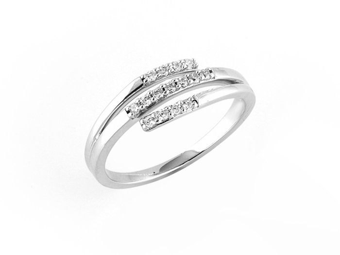 Ring - 18 kraat Hvidguld -  016ct tw Diamant (Natur)