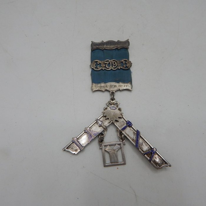 Ukendt - Badge - Masonic vrijmetselarij groot bijzonder zilveren past master juweel - 20. - først i (2. verdenskrig)