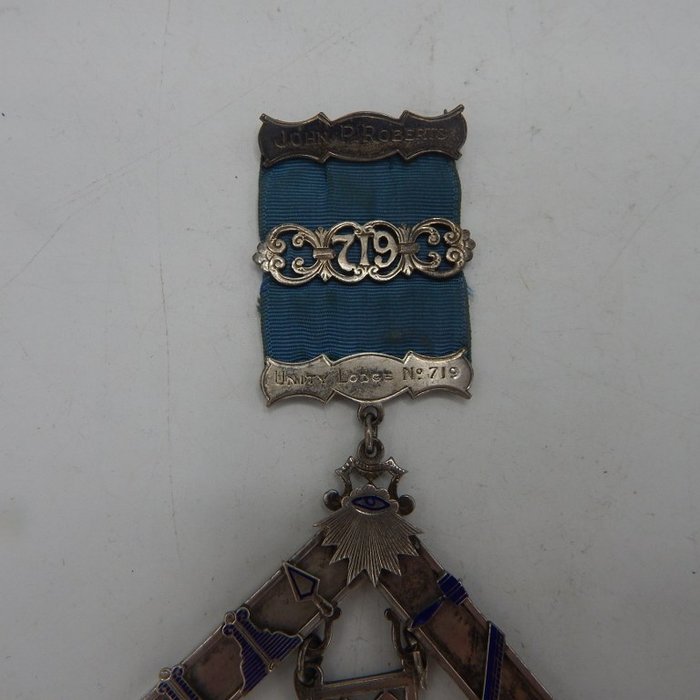 Ukendt - Badge - Masonic vrijmetselarij groot bijzonder zilveren past master juweel - 20. - først i (2. verdenskrig)