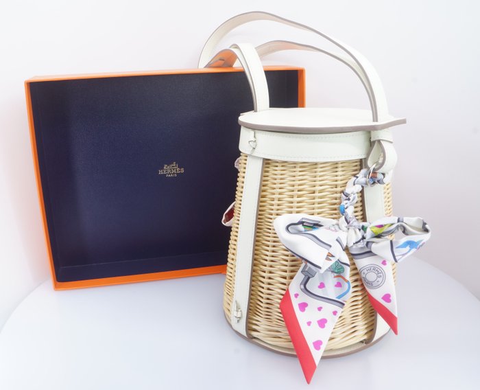 Hermès - Farming Picnic Osier Wicker - Limited edition - New, Full Set, including 2 twillies - Håndtaske