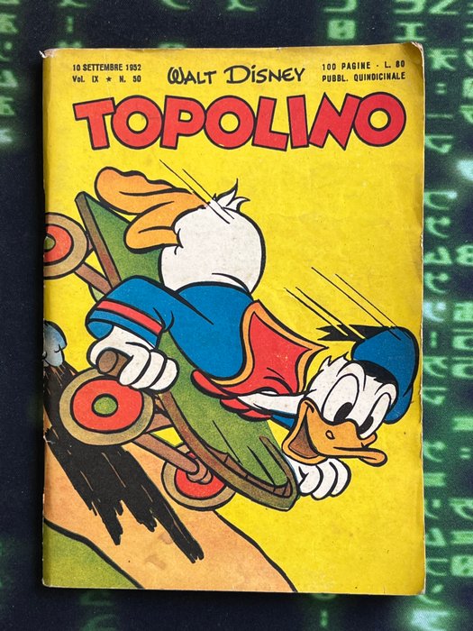 Topolino Originale - N° 50 - 10 Settembre 1952 - con Bollino - 1 Lommehæfte - Første udgave