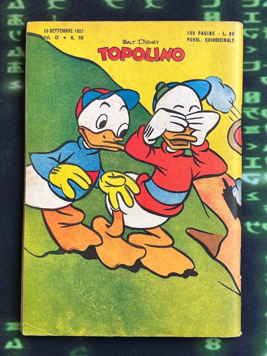 Topolino Originale - N° 50 - 10 Settembre 1952 - con Bollino - 1 Lommehæfte - Første udgave