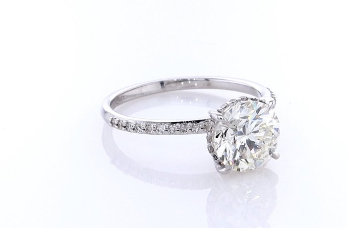 Ring - 14 karat Hvidguld -  1.88ct. tw. Diamant (Natur) - Diamant