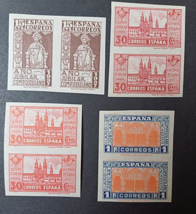 Spanien 1937 - Compostela jubilæumsår - Edifil 833s/835s