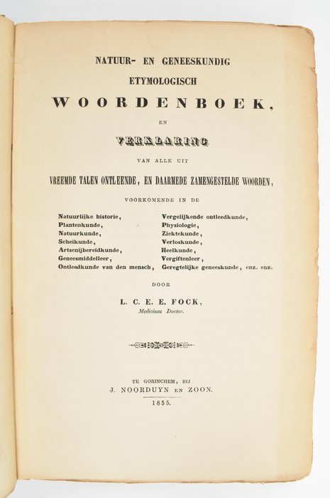 L.C.E.E. Fock - Natuur- en geneeskundig etymologisch woordenboek - 1855