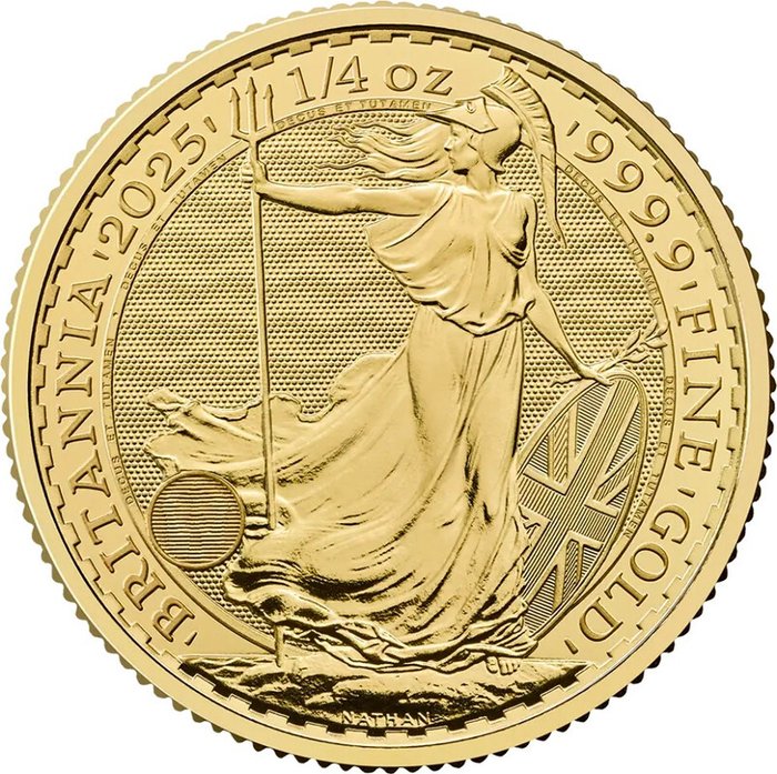 1/4 Ounce - Guld 999 - 2025 - Britannia Charles III fine gold - Præget bar