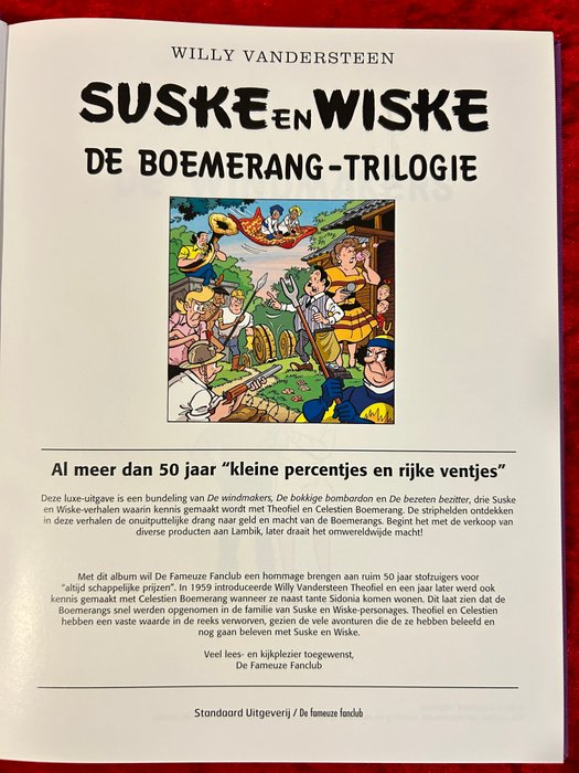 Suske en Wiske Gelegenheids uitgaven Fameuze Fanclub - De Boemerang-trilogie - 1 Album - Begrænset og nummereret udgave - 2010