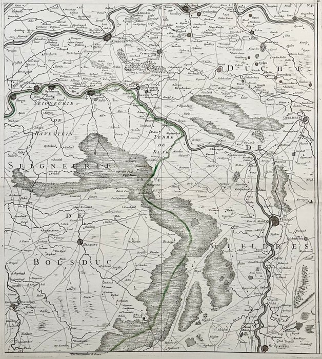 Holland - Brabant, Gelderland, Limburg; G.L. Le Rouge - La Hollande en 12 feuilles [...] (deelkaart nr. 12) - 1721-1750