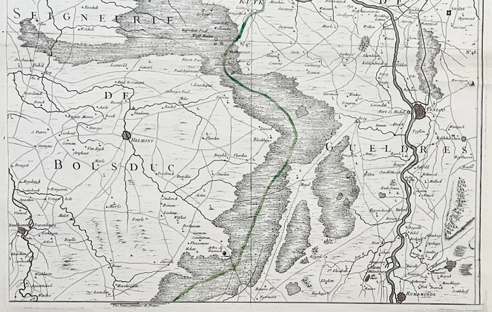 Holland - Brabant, Gelderland, Limburg; G.L. Le Rouge - La Hollande en 12 feuilles [...] (deelkaart nr. 12) - 1721-1750