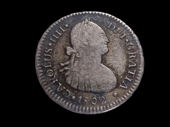 Spanien. Carlos IV (1788-1808). 1 Reale 1802 Santiago JJ. Busto propio