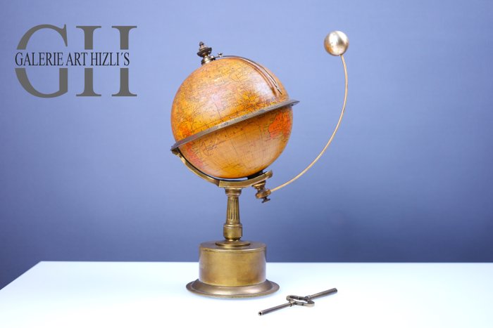 Chronosphere Globe Ur - für S Smith  Son Ltd London -   Messing - 1900 - Globe ur Mantel ur