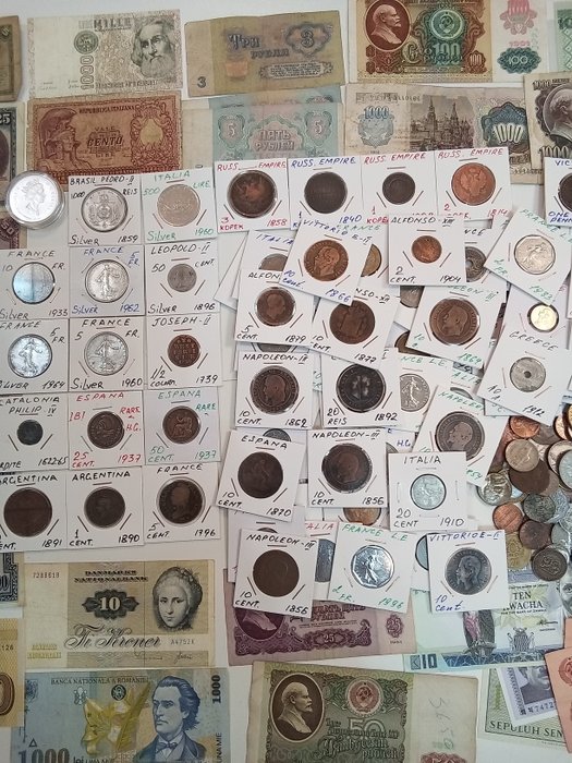 Europa, Verden. Filip 4.. Collection of coins and banknotes 1622 - 1970s  (Ingen mindstepris)