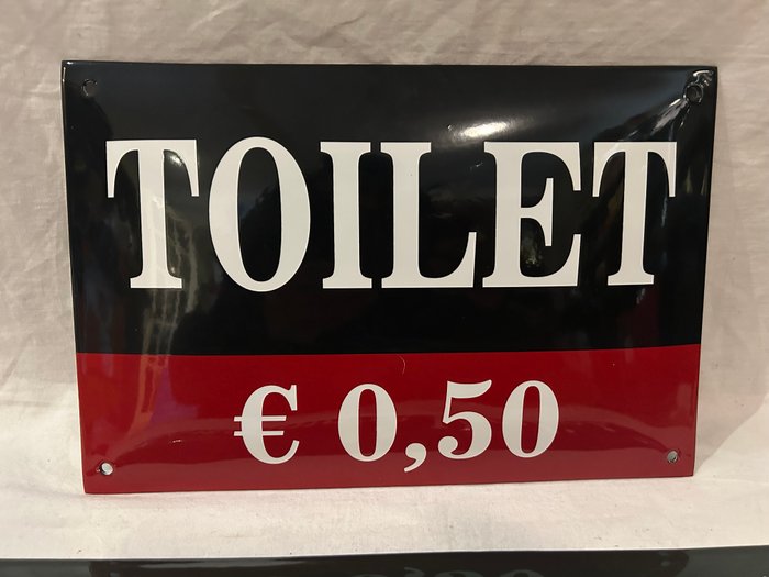 Emaljeskilt (2) - emaljeskilte konveks toilet € 0,50  forbrug obligatorisk - Emalje