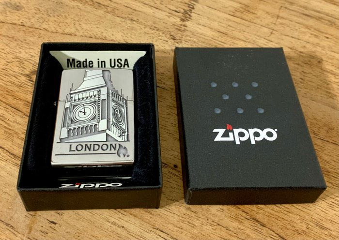 Zippo - London North - Lighter - Stål (rustfrit)