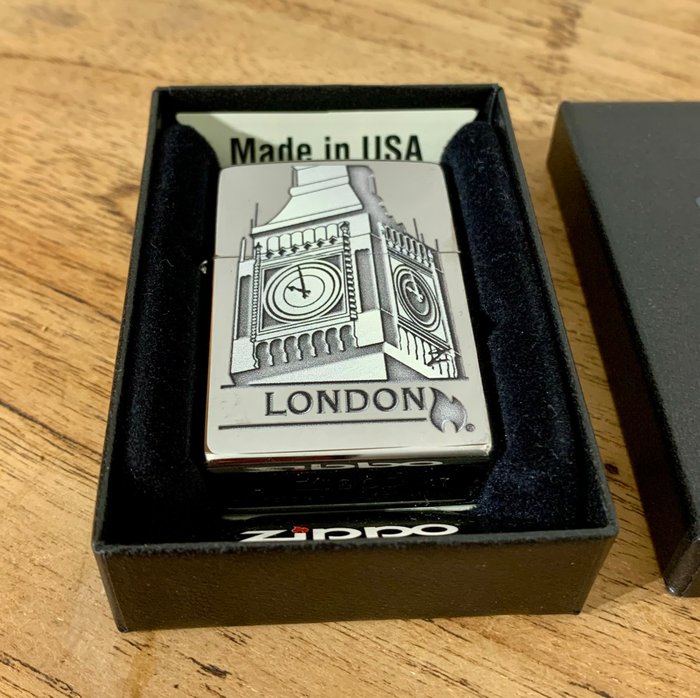 Zippo - London North - Lighter - Stål (rustfrit)