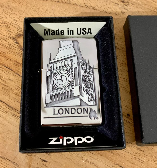 Zippo - London North - Lighter - Stål (rustfrit)