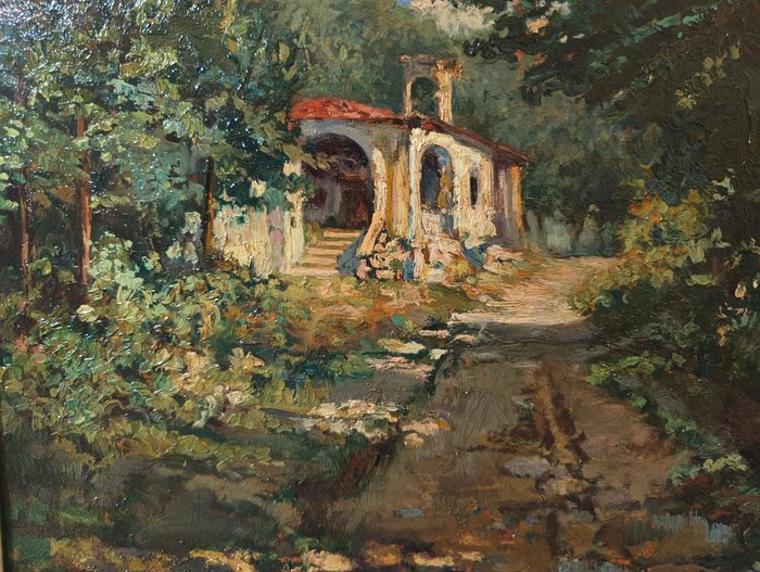 Angelo Malinverni (1877–1947) - La casa nel bosco - No Reserve