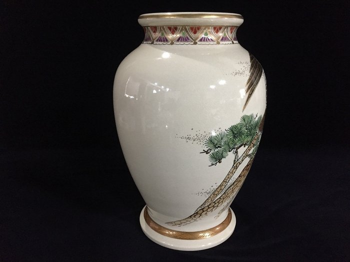 Vase - Signeret 薩摩焼 SATSUMA WARE 桃伯 TOHAKU / Japansk vintage keramik blomstervase - Japan  (Ingen mindstepris)