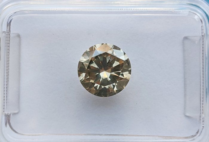 Ingen mindstepris - 1 pcs Diamant  (Naturfarvet)  - 115 ct - Rund - Fancy Brunlig Grå - SI1 - International Gemological Institute (IGI)