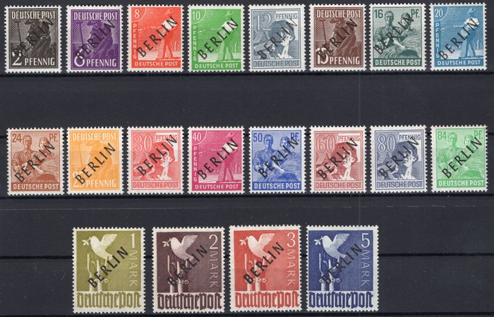 Berlin 1948 - Sæt med sort print **/MNH - Michel 1/20