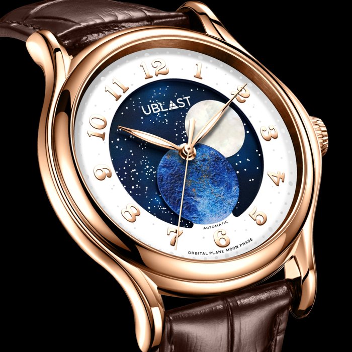 Ublast - Orbital Plane - Automatic Moon Phase - REF.UBORPL42GDWH - Limited Edition + Watch Winder - Mænd - Ny