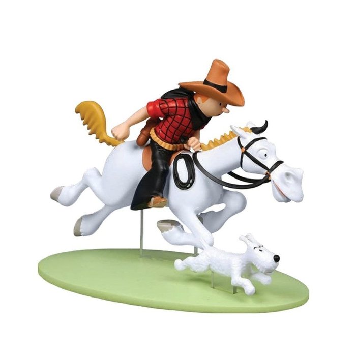 Tintin - 1 Figure - Figura - Tintin - Figurine Moulinsart 42178 - Tintin à cheval - Amérique - Hors-série colorisée -